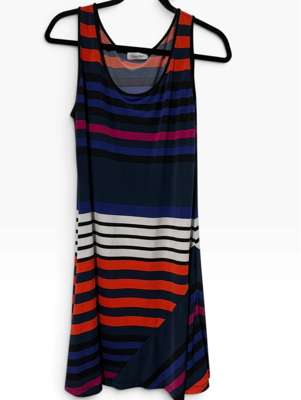 Calvin Klein Striped Sleeveless Casual Dress L